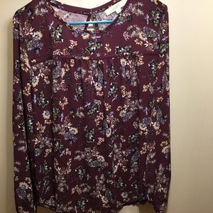 LOFT Purple Floral Shirt